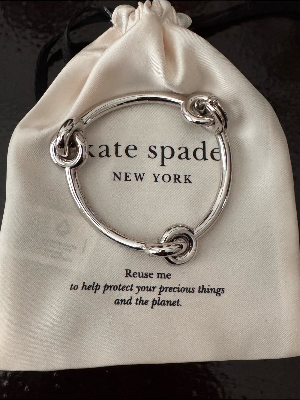 kate spade Silver Knot Accent Bangle Bracelet
